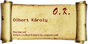 Olbort Károly névjegykártya