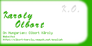karoly olbort business card